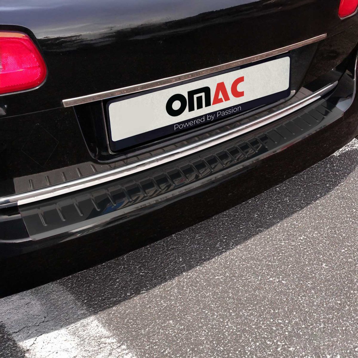 Volkswagen Passat Rear Bumper Sill Cover - Omac - S.Steel - Gloss Dark - '05-'10